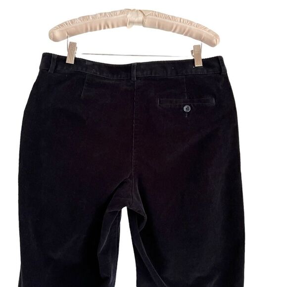 Vintage L.L. Bean Favorite Fit Straight Leg Black Corduroy Pants 12 Petite - Picture 4 of 6